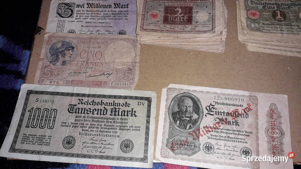 Spora ilość starych niemieckich banknotów Szczecin
