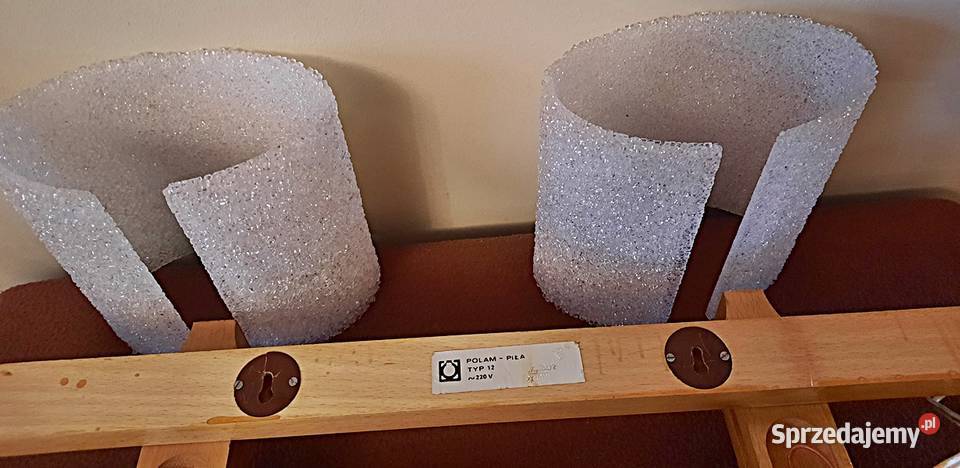 Kinkiet 2 x E 14 typ 12 Polam Piła z lat PRL Kolekcje Ostrów Wielkopolski