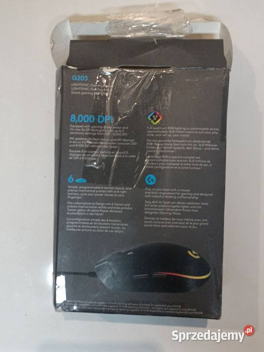 Mysz gamingowa Logitech G203 LIGHTSYNC numer Ergonomiczny kształt Akcesoria (Laptop/PC) Radom