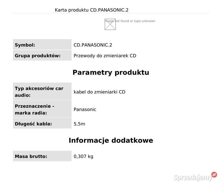 PRZEWÓD KABEL ZMIENIARKI CD PANASONIC 123 2X RCA