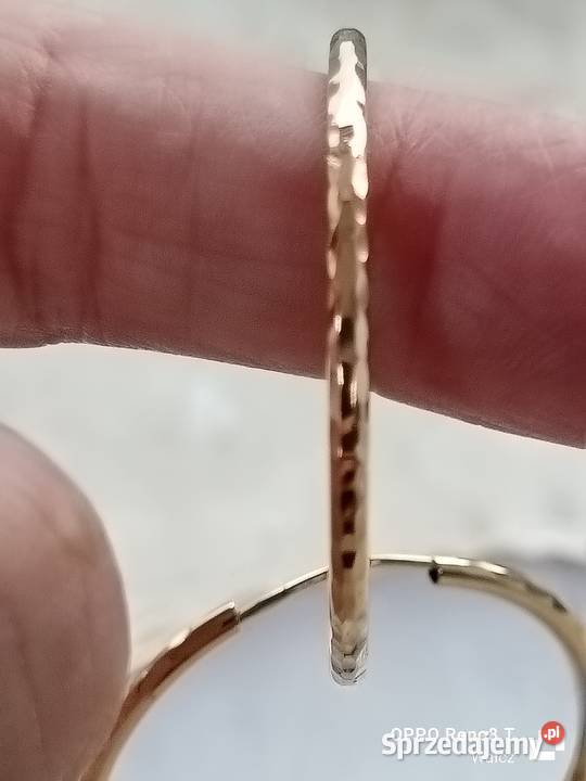 Złote Nowe kolczyki koła ze wzorem śred31mmpr585 Wałcz