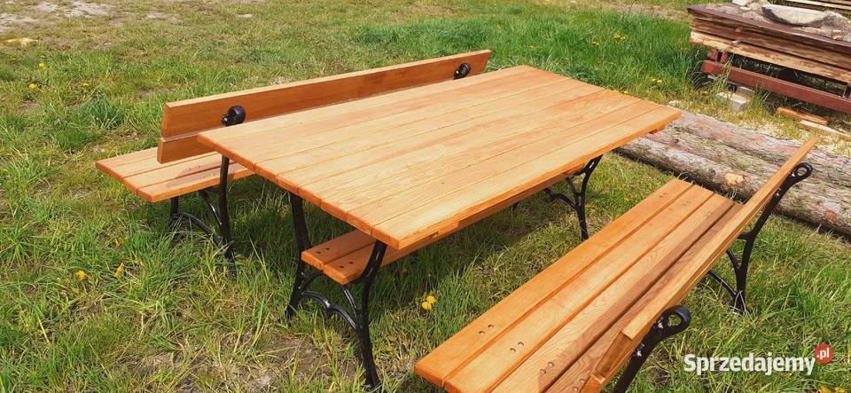 Jesionowe meble ogrodowe nogi żeliwne Lublin sprzedam