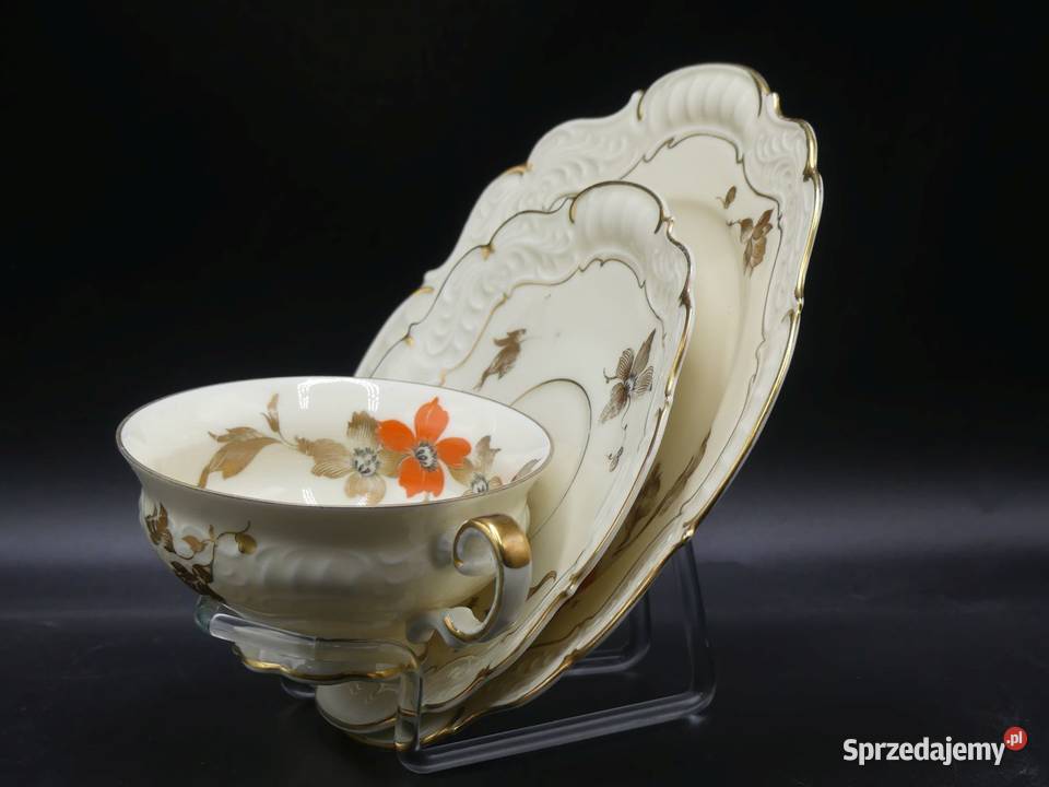 Komplet śniadaniowy Sorau Żary piękne reliefy wielkopolskie Poznań sprzedam