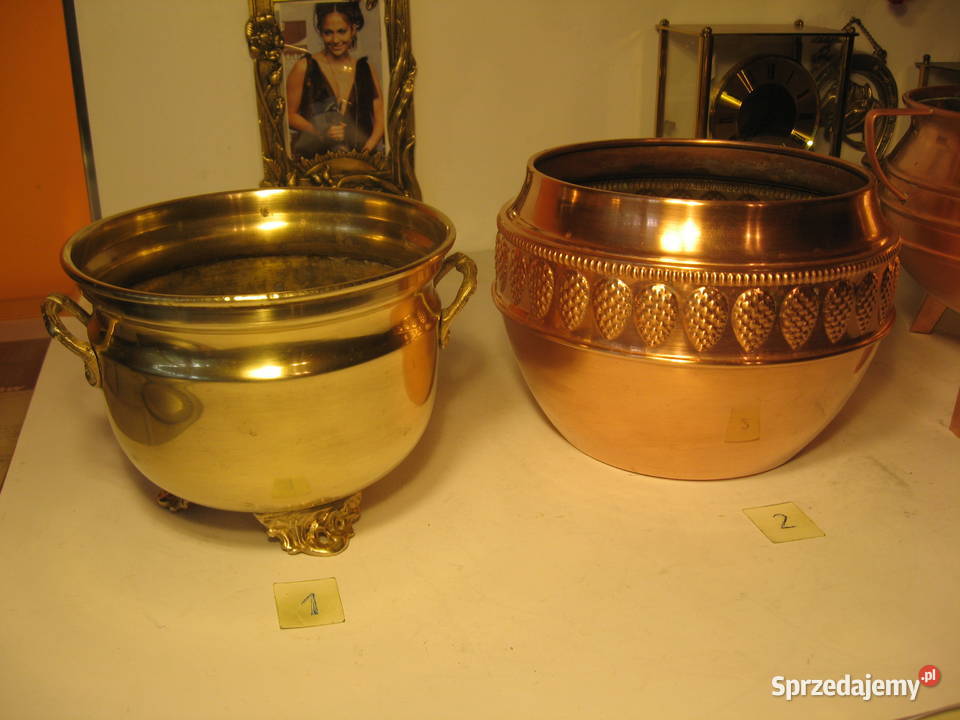 Piękna donica Miedź mosiądz Kolekcja Poznań