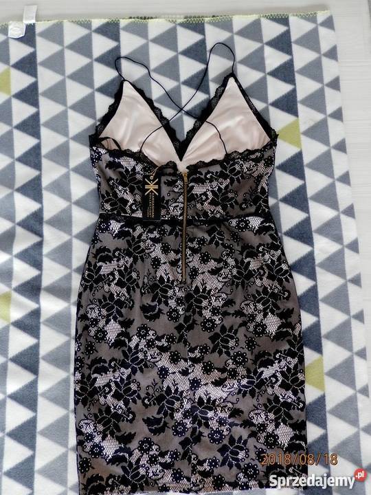 Sukienka Kim Kardashian Koronkowa Czarna Rozmiar 44(XXL)