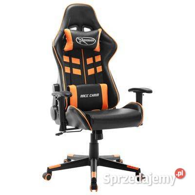 vidaXL Fotel gracza czarnopomarańczowy sztuczna