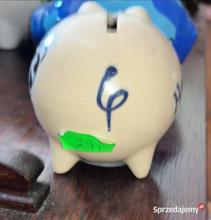 Skarbonka świnka Największa w kwiatki Sygnowana pomorskie Gdańsk