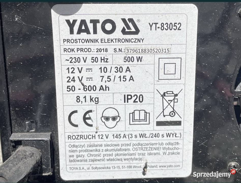 Prostownik ładowarka z rozruchem 30 Amp Murowana Goślina