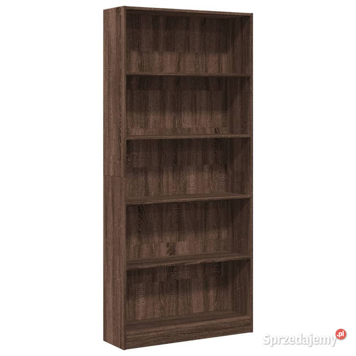 Regał brązowy dąb 80x24x176 materiał Warszawa