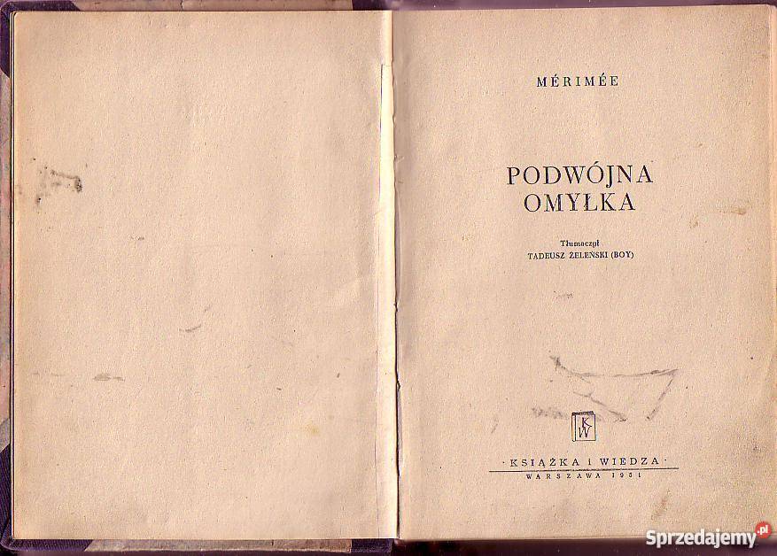 5821 PODWÓJNA OMYŁKA PROSPER MERIMEE małopolskie Czyrna