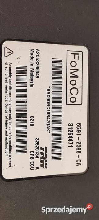 VOLVO V70 MODUŁ HAMULCA RĘCZNEGO 6G912598CA