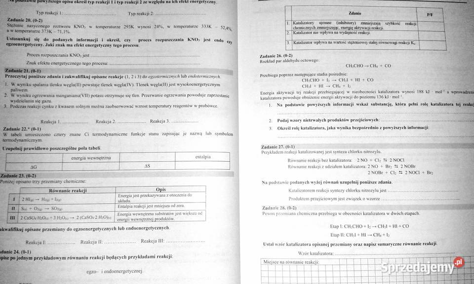Chemia Zbiór zadań maturalnych z odpowiedziami Chełm