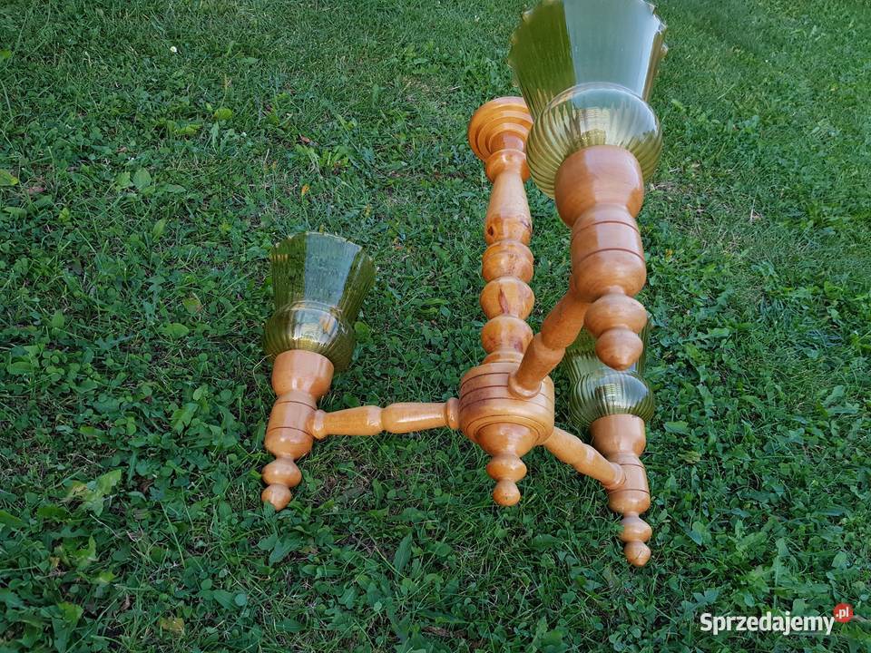 Żyrandol Stary Drewniany Stylowy Łagów