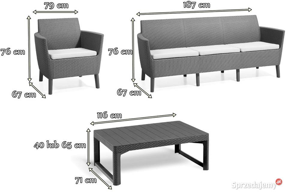 Komplet ogrodowy z podnoszonym stołem Komplety wypoczynkowe dolnośląskie Oborniki Śląskie sprzedam
