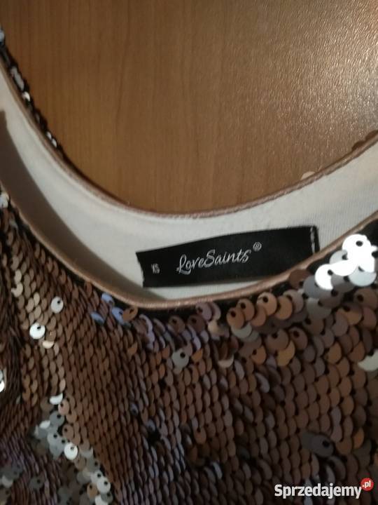 Sexi sukienka cekinowa złota Skała