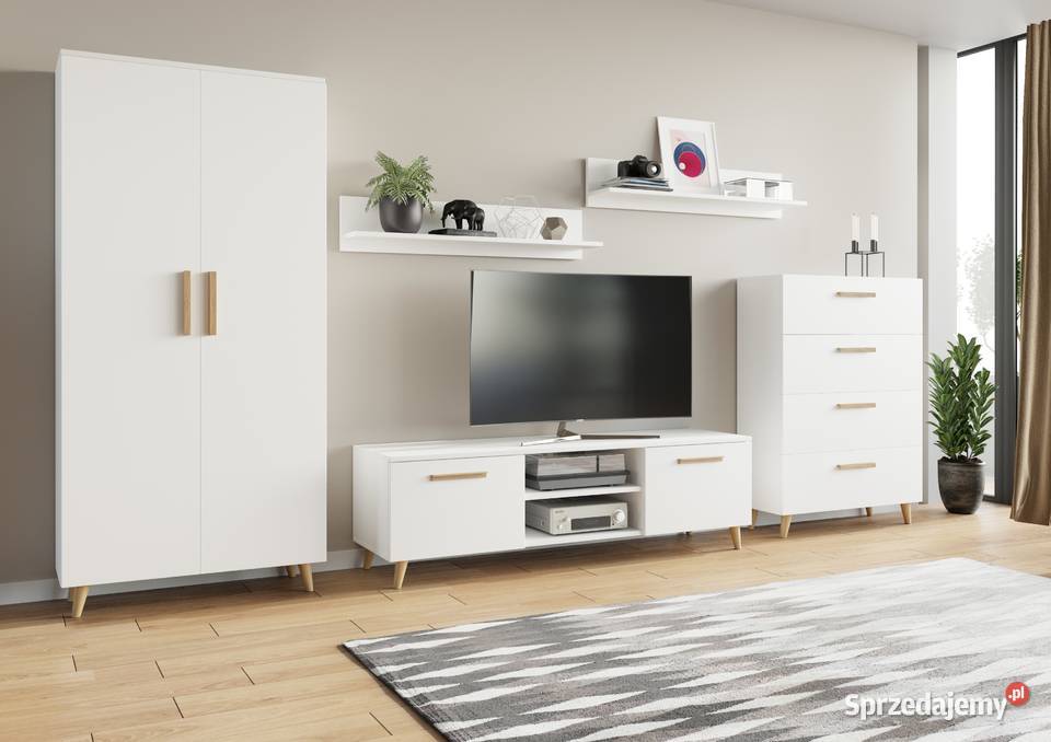 Elegancki Zestaw Nord 2 z szafą komodą do salonu Łódź sprzedam