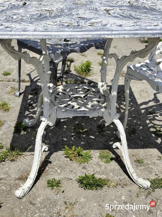 Piękny Aluminiowy Zestaw Ogrodowy Vintage Styl Zestawy mebli ogrodowych łódzkie Poddębice