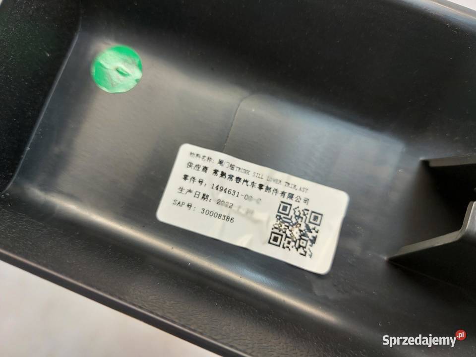 TESLA MODEL Y 2 OSŁONA NAKŁADKA NA PAS TYLNY osobowe dolnośląskie