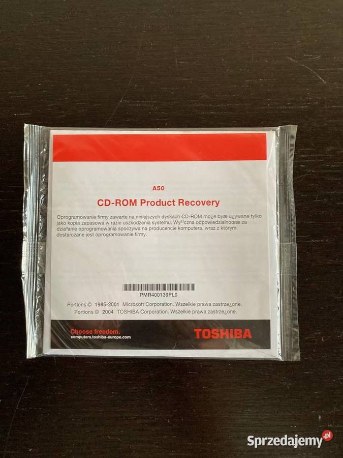 Toshiba CDROM Product Recovery Oprogramowanie warmińsko-mazurskie Elbląg
