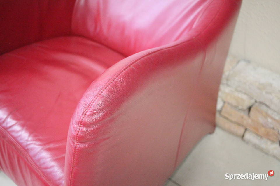 Fotel CZERWONA GRUBA skóra Pszczyna
