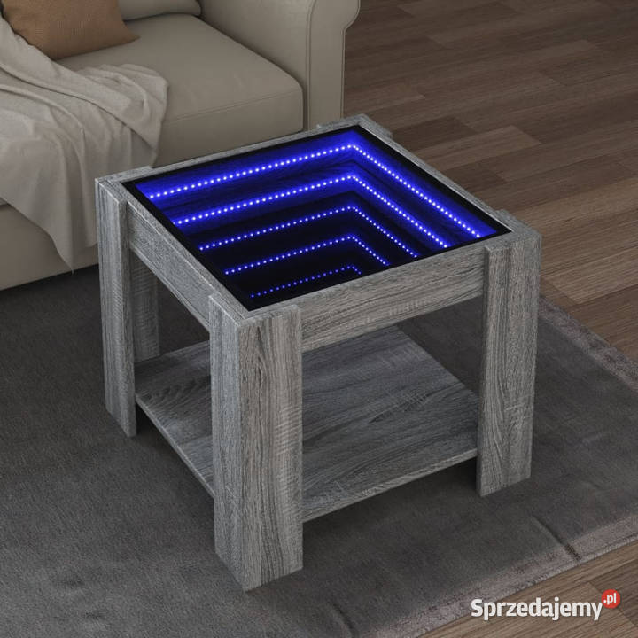 Stolik kawowy z LED szary dąb sonoma 53x53x45 Warszawa sprzedam