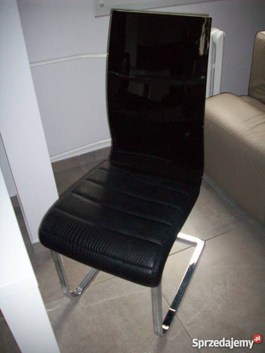 Krzesła salon jadalnia wysoki połysk czarne 4 100cm lubuskie Gorzów Wielkopolski