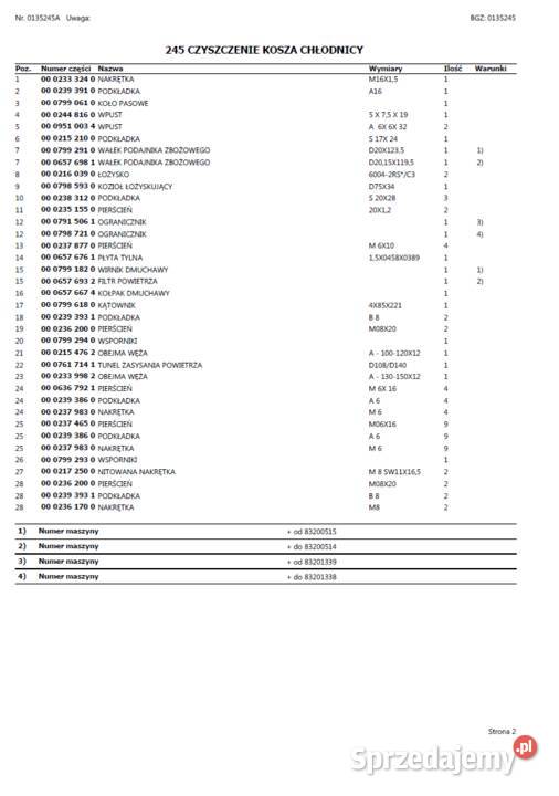 Katalog Części do Kombajnu Claas Tucano 320 1182 Rok wydania 2004 Gdańsk