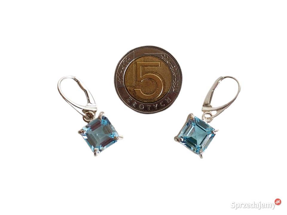 7534 Srebrne Kolczyki z Blue Topazem Kędzierzyn-Koźle sprzedam
