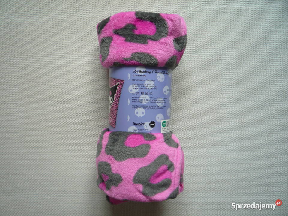 Kuromi Nowy Koc 130x160 Różowo czarny Sanrio zachodniopomorskie Szczecin