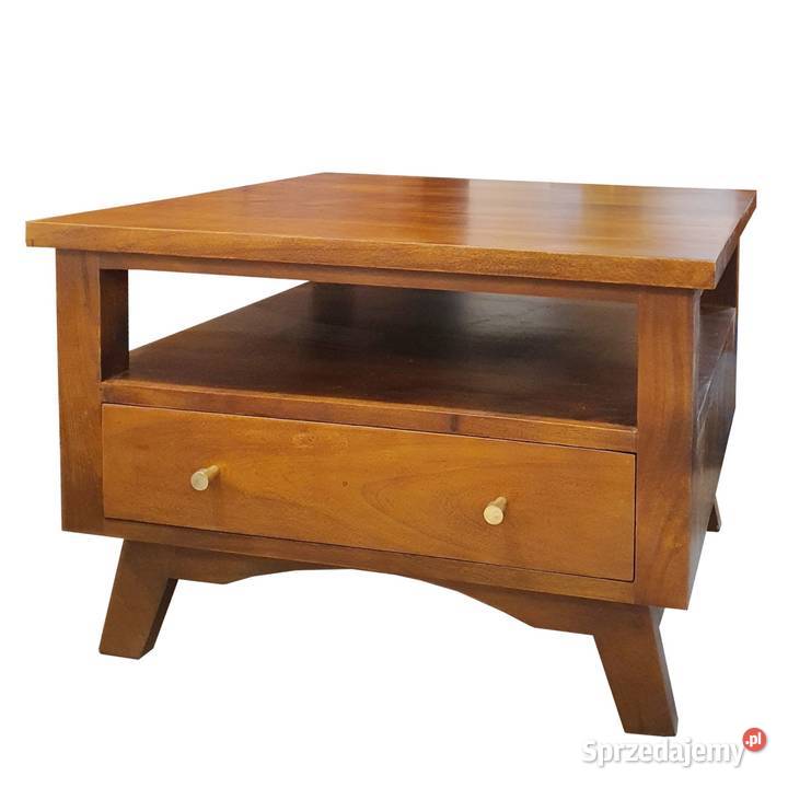 Stolik kawowy drewniany BONN 70x70 z szufladami sprzedam