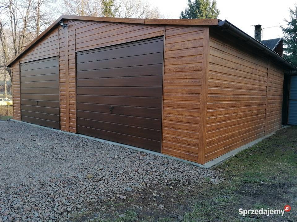 Wielostanowiskowy GARAŻ BLASZANY ZŁOTY DĄB blacha Tychy