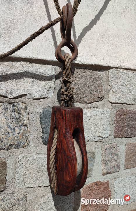 Stary drewniany bloczek z okrętużaglowca Antyki Police
