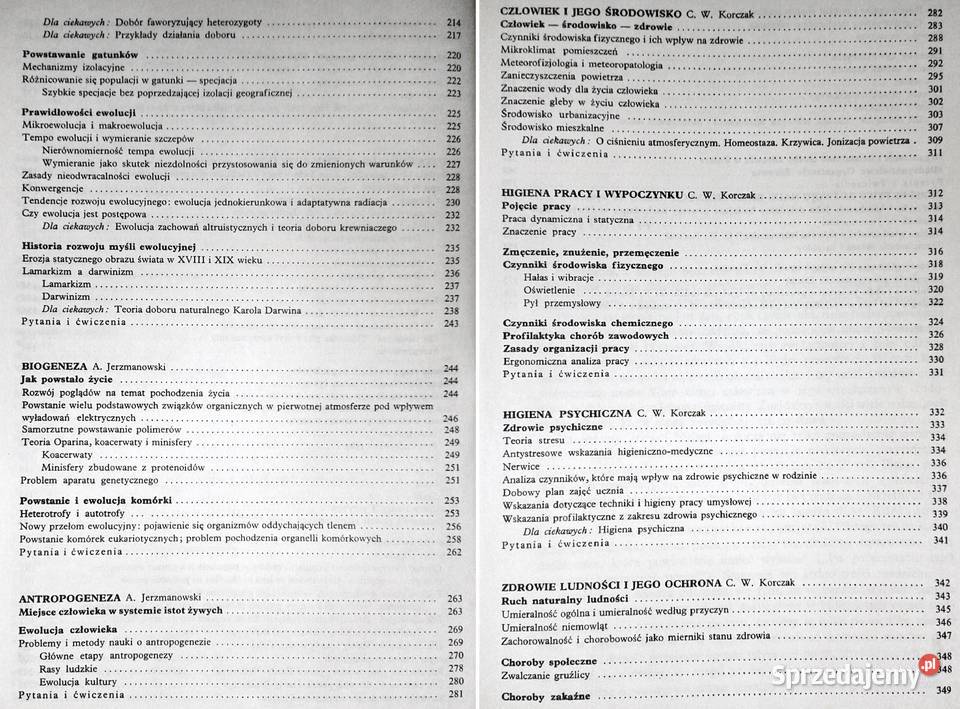 Biologia z higieną i ochroną środowiska kl 4 A Rok wydania 1994 Chełm