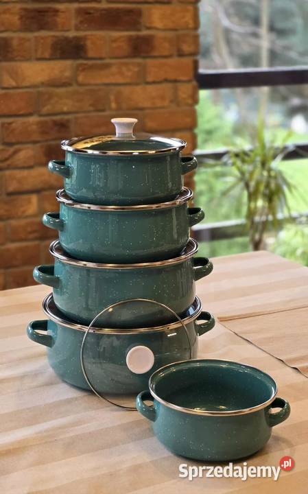 Promocja Garnki emalia zielone kropki i garnki mazowieckie Warszawa sprzedam