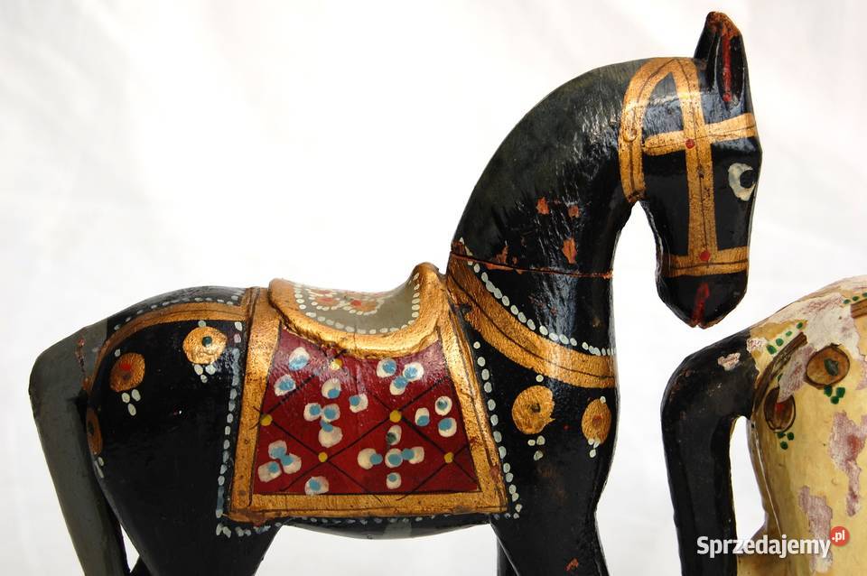 Koń indyjski rzeźba drewniana malowana indyjska Lublin sprzedam