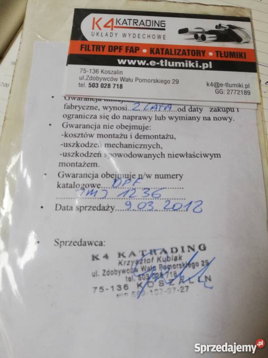 Filtr dpf Mitsubishi ASX 18 did Części samochodowe sprzedam