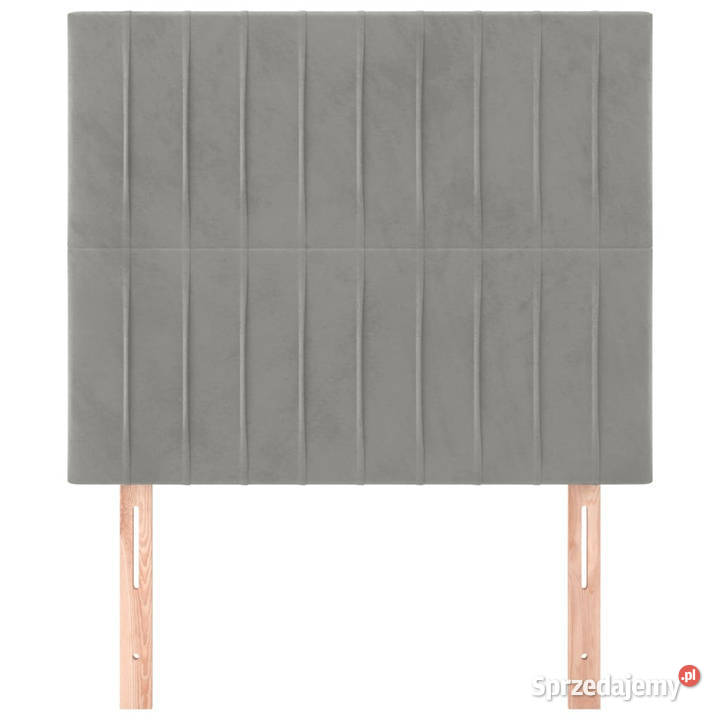 Zagłówki do łóżka 2 jasnoszary 80x5x7888 aksamit