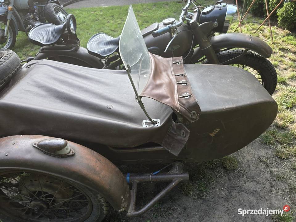 Motocykl URAL M 61 z koszem i dokumentami Aleksandrów Łódzki