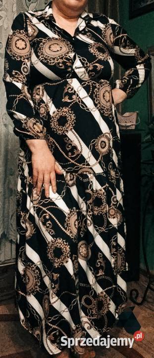 Długa luźna sukienka Góra zapinana na guziki Rozmiar uniwersalny Spódnice i sukienki Piaseczno