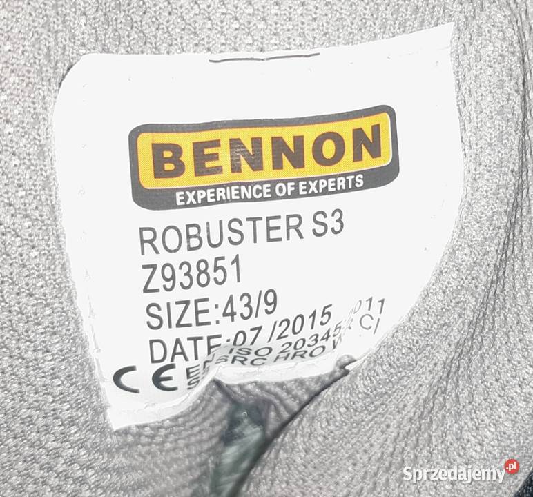 Buty taktyczne nowe Bennon Robuster S3 Z93851 43 Sporty strzeleckie i myślistwo Warszawa