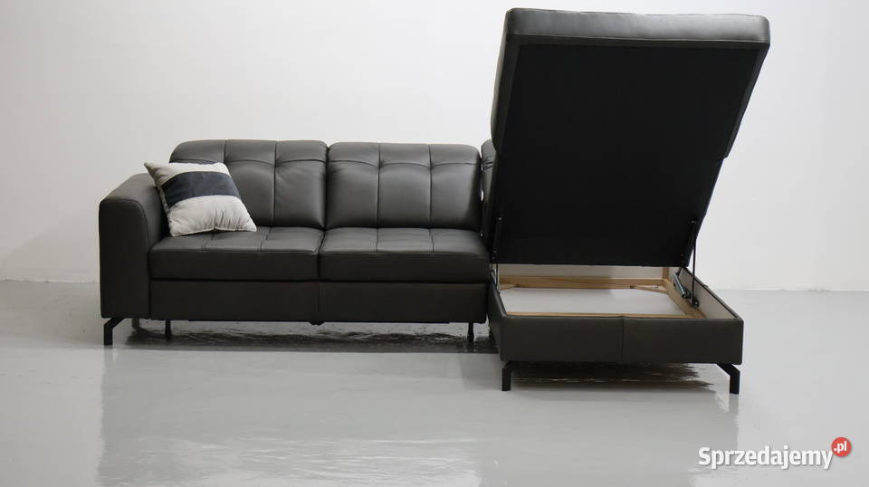 TOH Narożnik z funkcją spania skóra naturalna Poznań