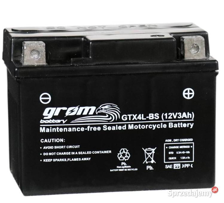 Akumulator motocyklowy GROM GTX4LBS YTX4LBS 12V Sokołów Podlaski