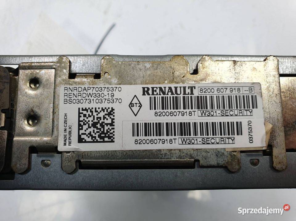 RADIO RENAULT MEGANE SCENIC II 8200607918T osobowe Części samochodowe Lipno