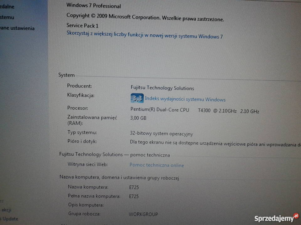 Emachines E725 2x21GHz3G250G 100 sprawny dobra Pozostałe Warszawa