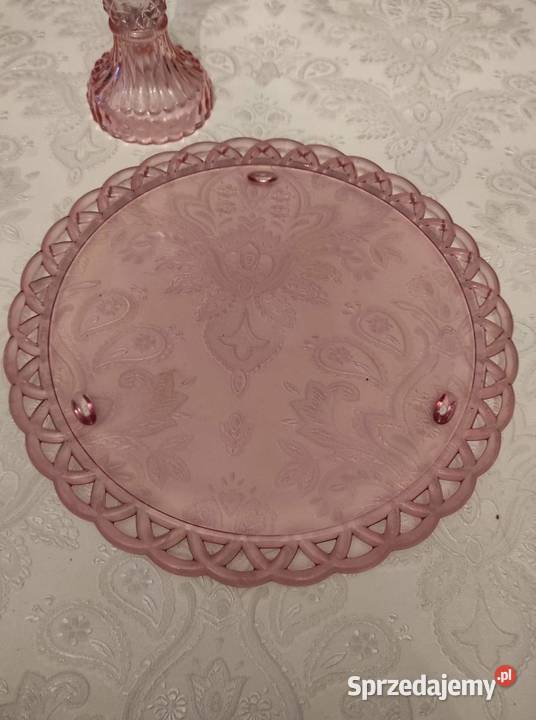 Rozalinowa patera na nóżkach Pabianice