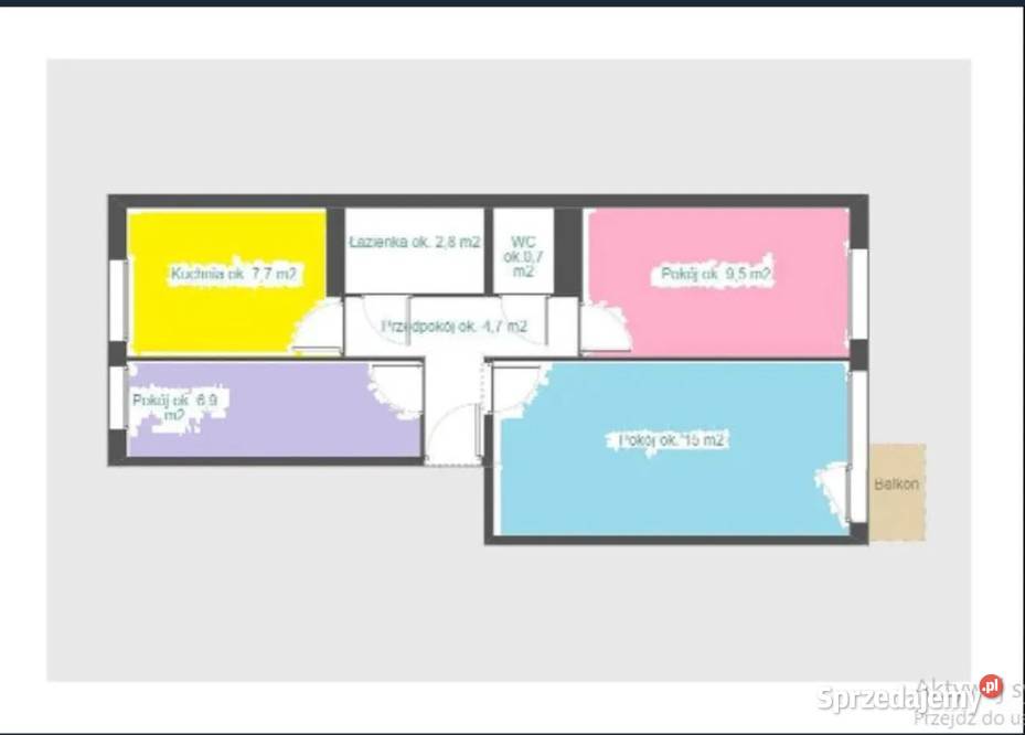 Ustawne słoneczne 3pokoje balkon wielkopolskie