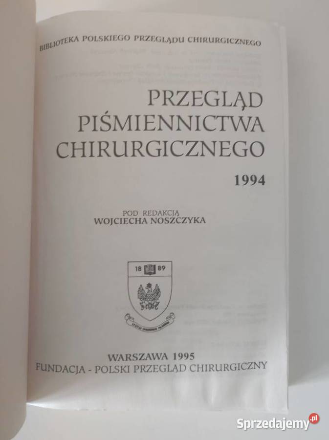 Przegląd Piśmiennictwa Chirurgicznego 1994 Rok wydania 1994 Kielce sprzedam