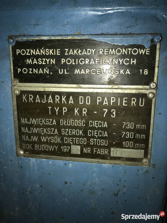 Krajarka Gilotyna WARTA KR73 Kłobuck sprzedam