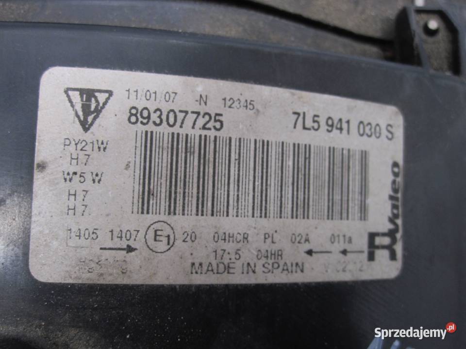 CAYENNE I 7L5 lampa prawa przód 7L5941030S Lampy przednie Kielce sprzedam