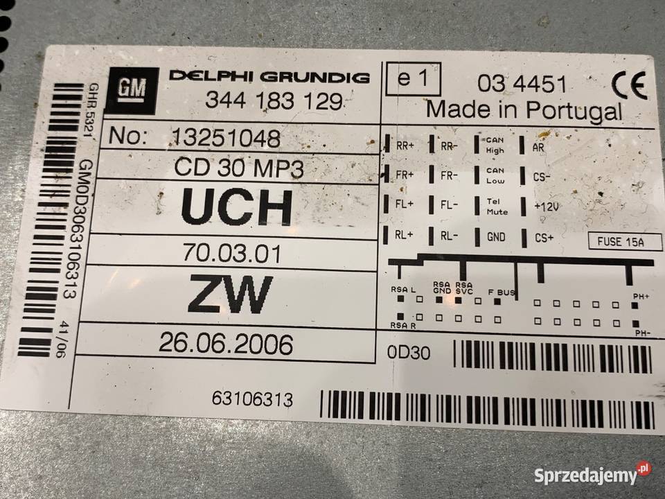 RADIO OPEL ZAFIRA B 13251048 0519 ODTWARZACZ sprzedam